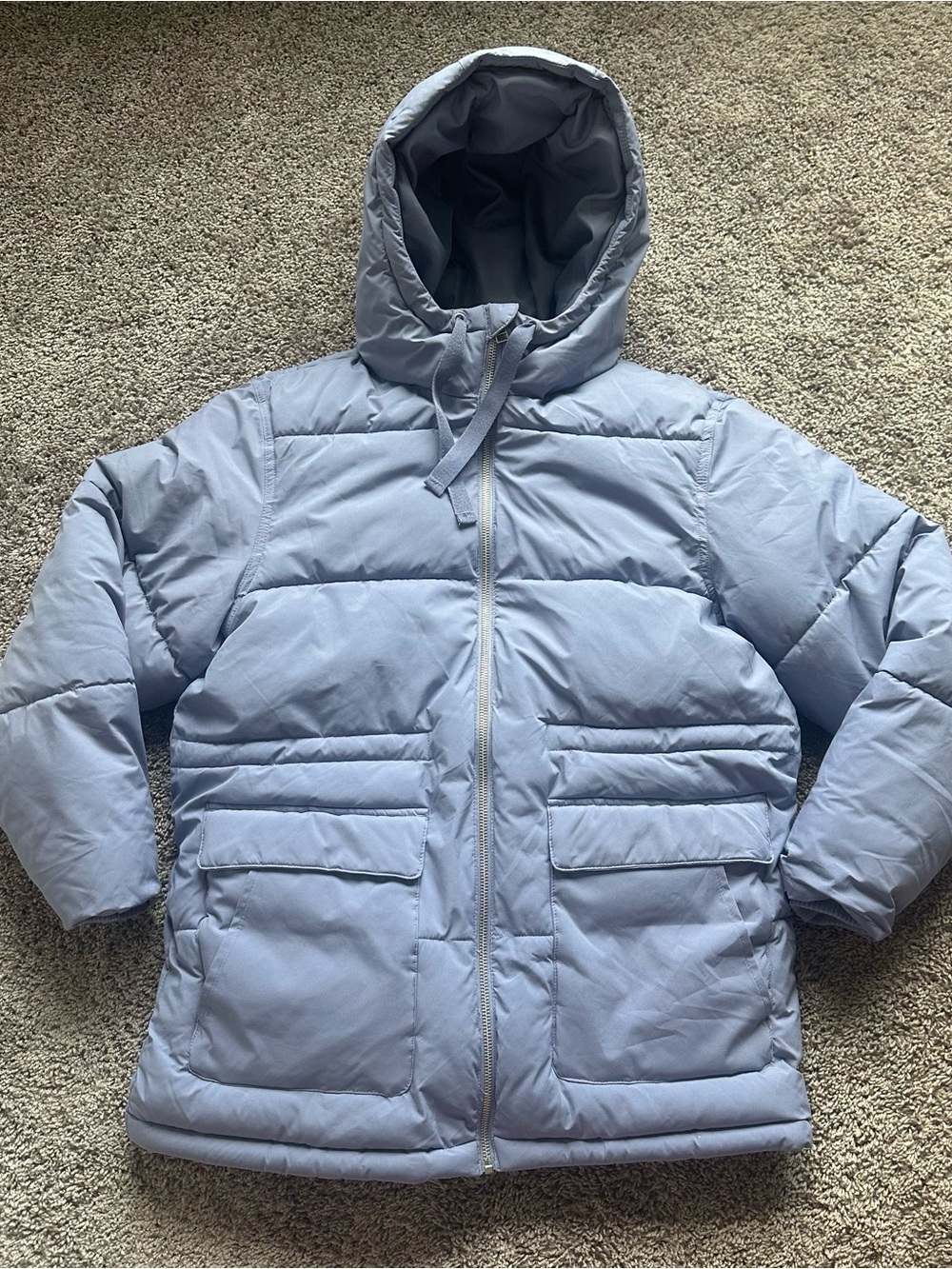 Universal Thread Light Blue Hooded Puffer Coat